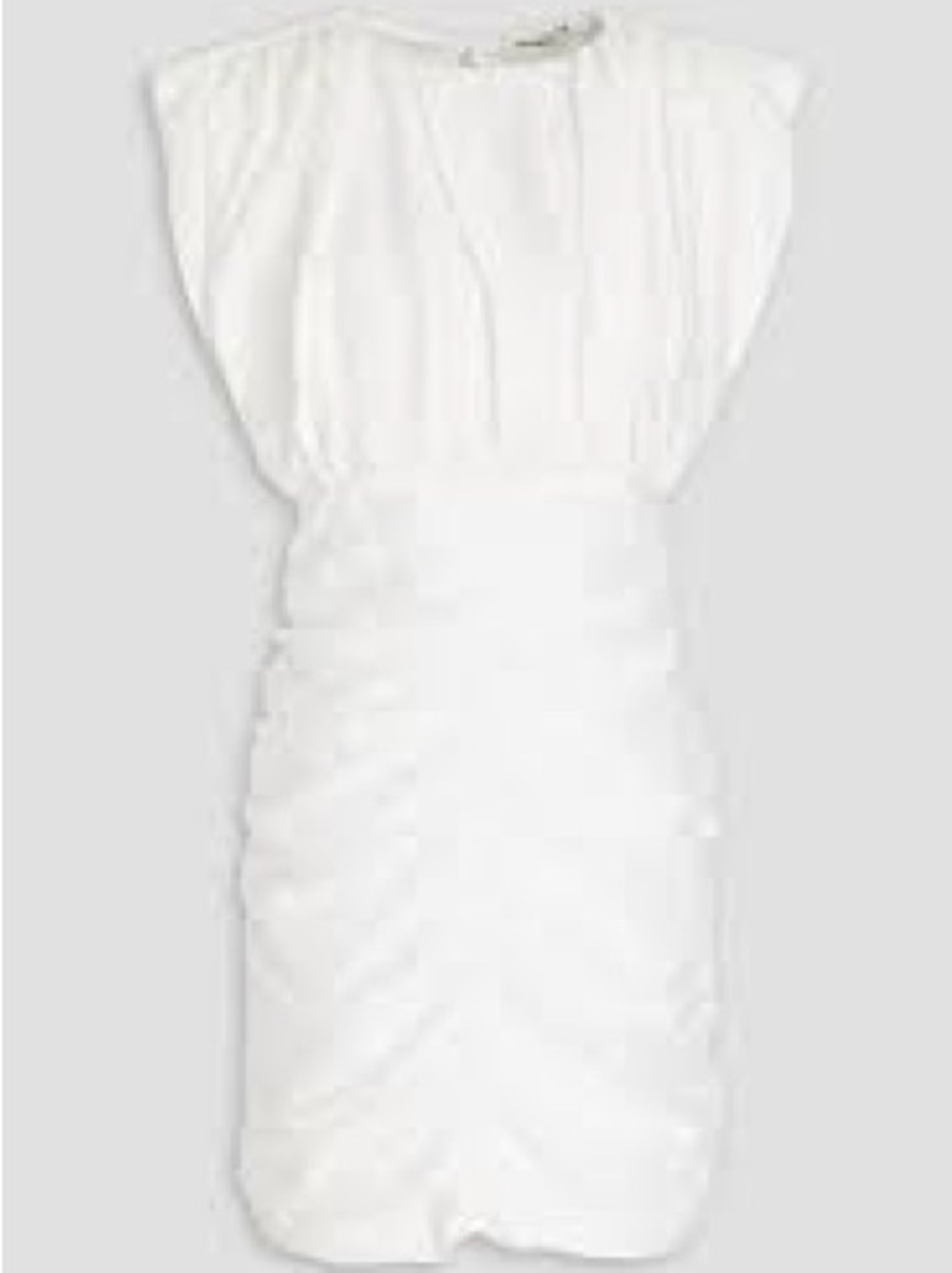Sandro Ruched Crinkled Twill Mini Dress In White